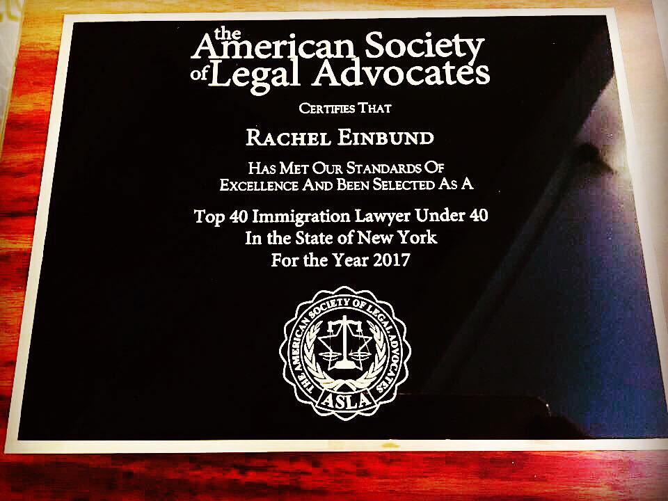 ImmigrationLORE's tweet image. Honored to be awarded Top 40 #Immigration #Lawyer Under 40 for 2017 by the American Society of #Legal Advocates! #Top40Under40 #Iaw