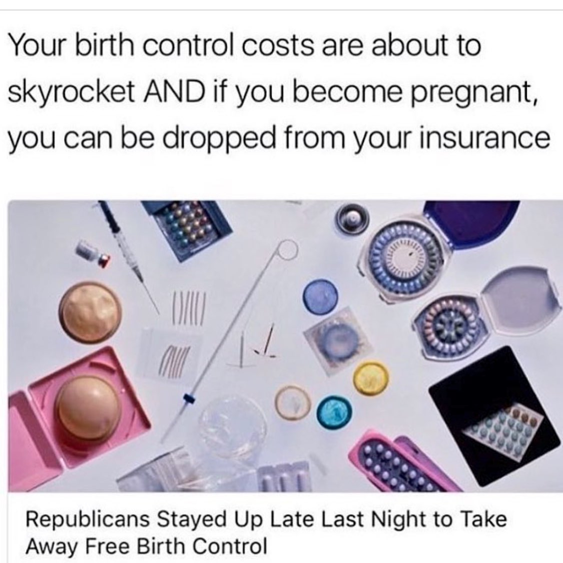 Maddstho's tweet photo. "Doing what's right for everyone" how is taking away what is essential to 55 million women better ? https://t.co/sJ9nEAROnO