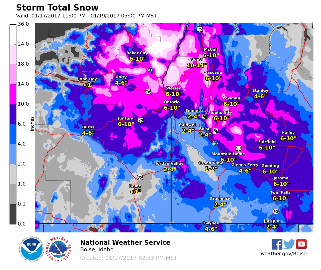 NWS Boise on Twitter "⚠️ SIGNIFICANT WINTER WEATHER expected in