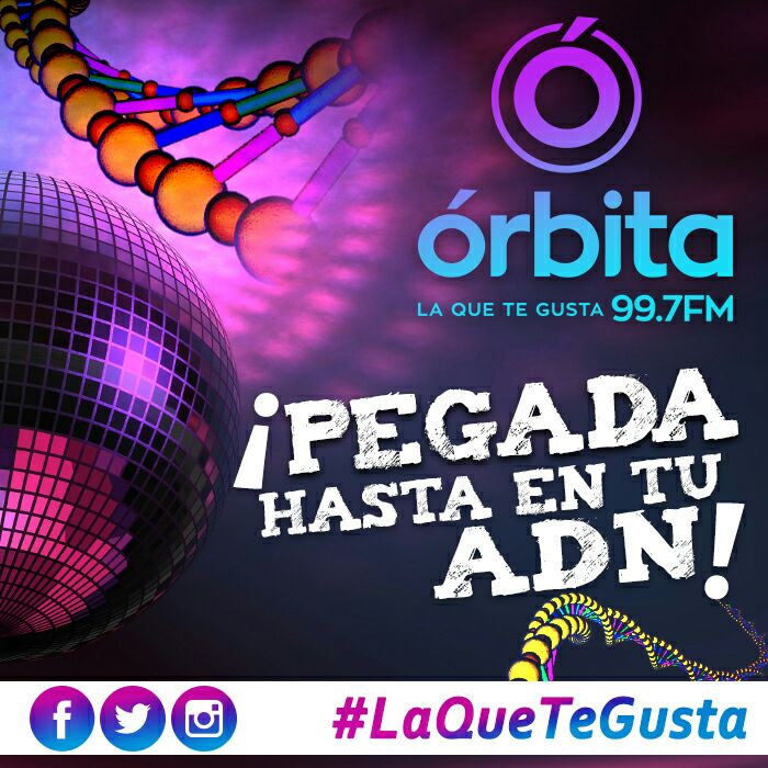 orbita997fm's tweet photo. Disfruta de nuestra programación... Estamos hasta en tu ADN🎧🎶📻 https://t.co/3rENwmxPeV