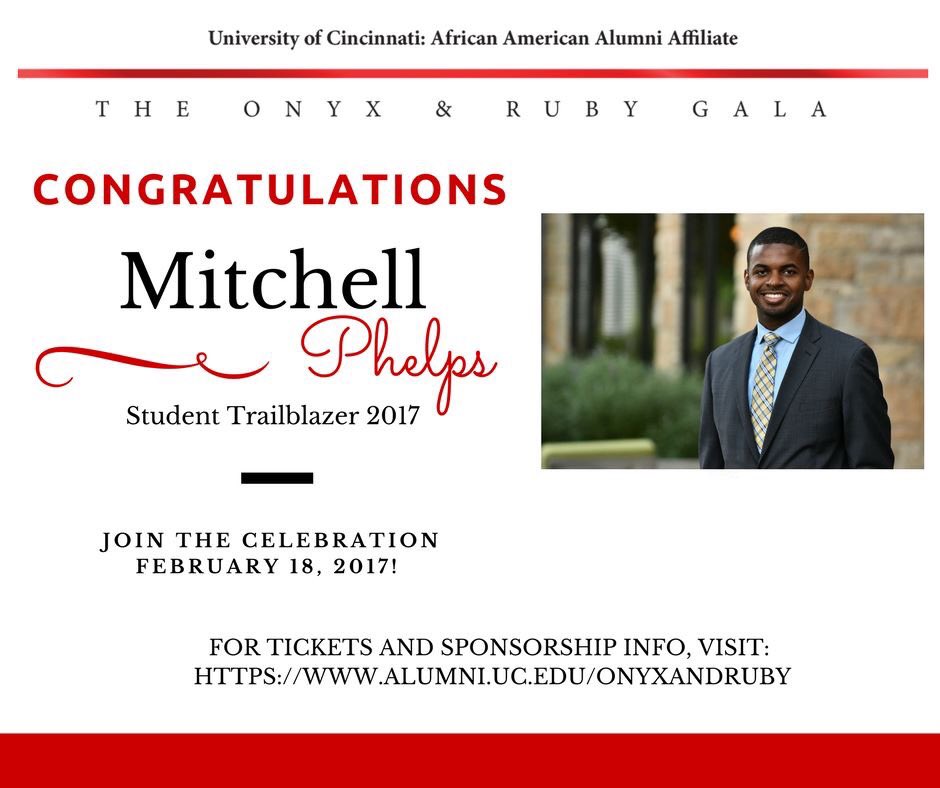 Congratulations <a href="/MitchellPhelps/">Mitchell</a> on being awarded the 2017 Onyx &amp; Ruby Student Trailblazer award! Help us celebrate @ the gala on 2/18!