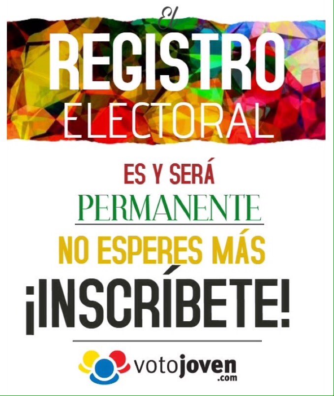 VotoJoven's tweet photo. ¿Qué esperas? ¡Inscríbete en el RE! https://t.co/LGnvWUdskr