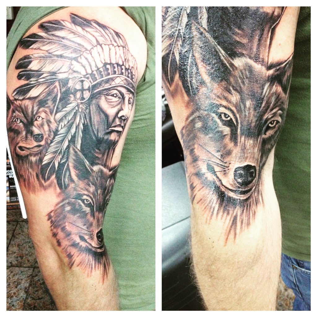 tattoomarc13's tweet photo. Start of a #sleeve #tattoo #wolf #Indian #ayianapa #cyprusrt @BloodBrothersCy @Inkedmag @TattooSociety13 @InkDoneRight @inkglobal https://t.co/EPbz0WwHtt