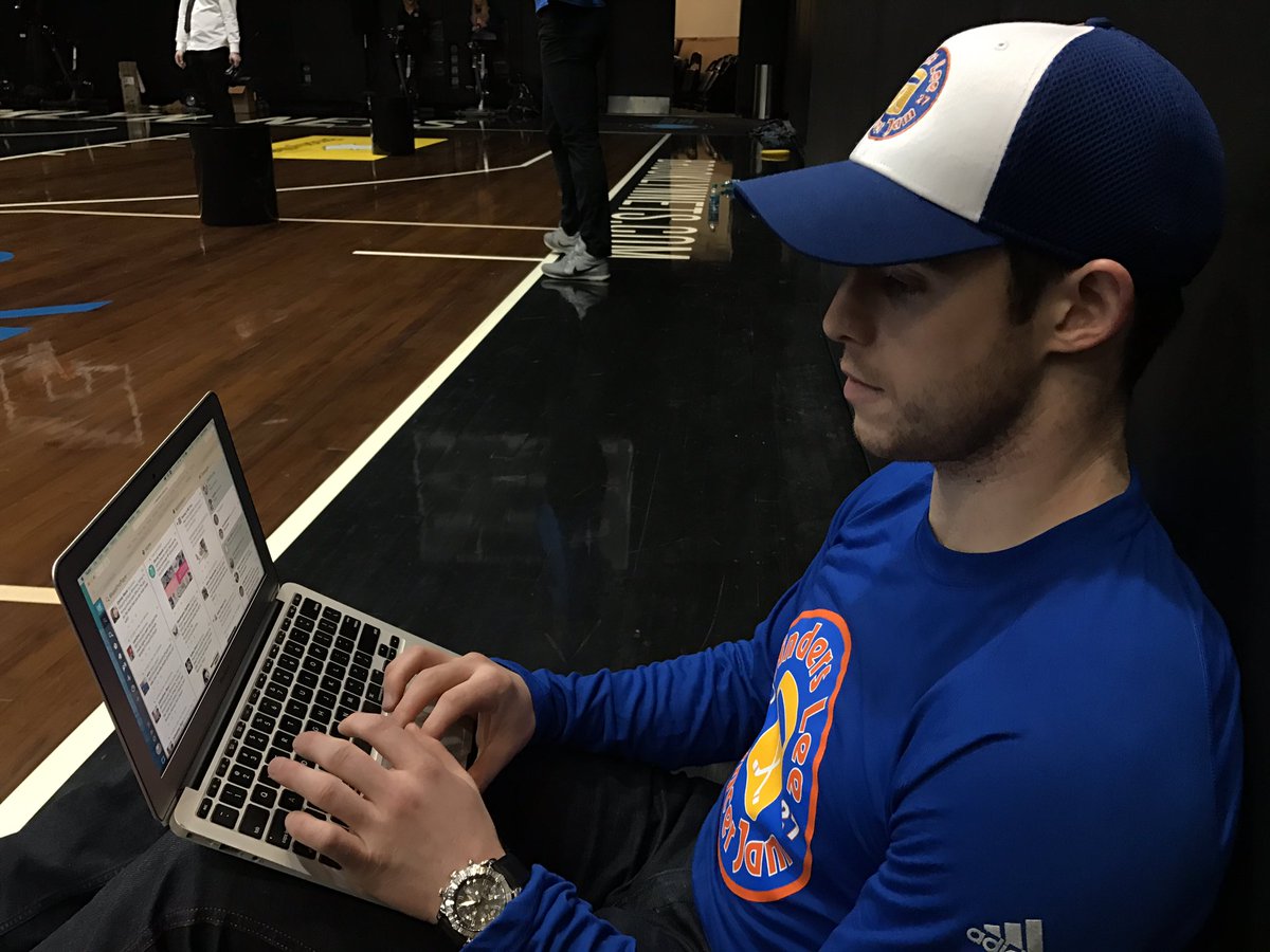 NYIslanders's tweet photo. .@Thomas_Hickey14 is ready to go! Fire away with your questions using #AskAProPlayer. https://t.co/QqYTcH4z8p
