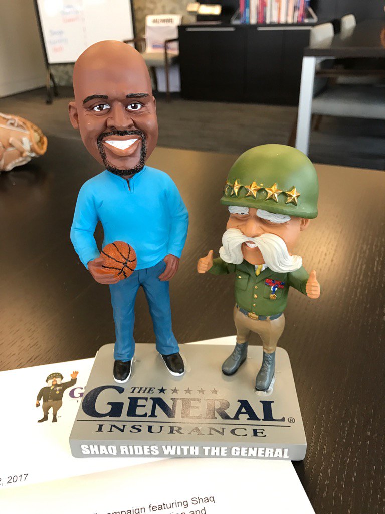AmFamJack's tweet photo. Thx to John &amp; Drew for the new Shaq/General bobble head! https://t.co/A3lMQSWE2W
