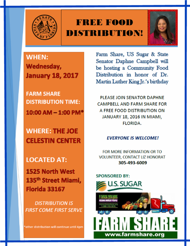 SenCampbellD38's tweet photo. Senator Daphne Campbell has joined forces with Farm Share to host a community food distribution in honor of Dr. Martin Luther King Jr.'s day https://t.co/O25nJVTWGX