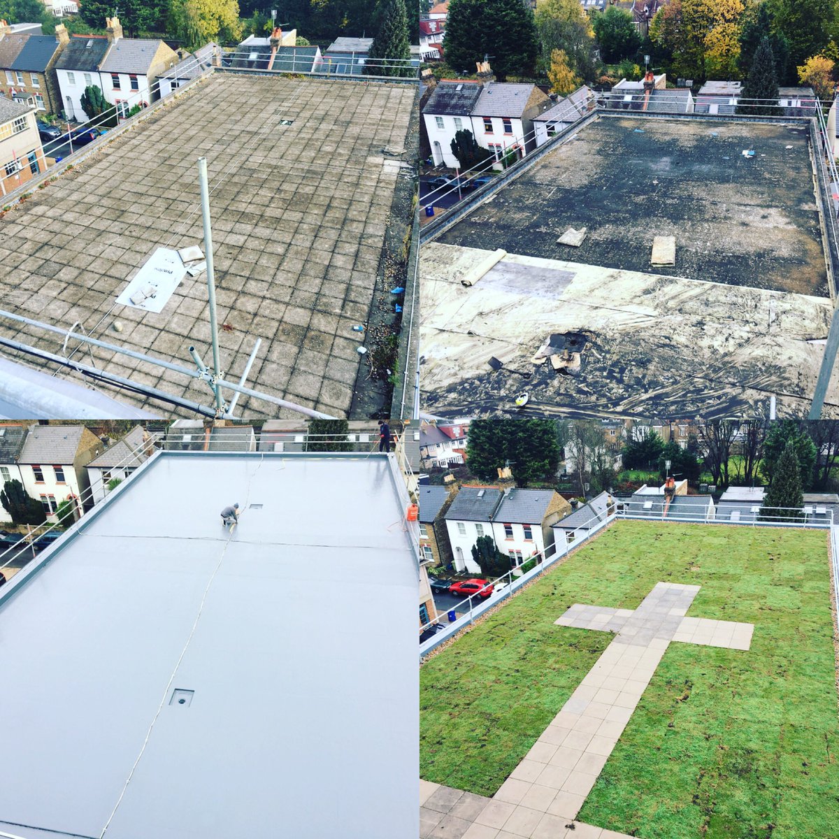 billyX21BAV's tweet photo. Roof transformation right there! #capitalroofinglimited #allardconstruction #sika #ultra #liquidroofing #waterproofing #greenroof https://t.co/u6UiUp0MAm