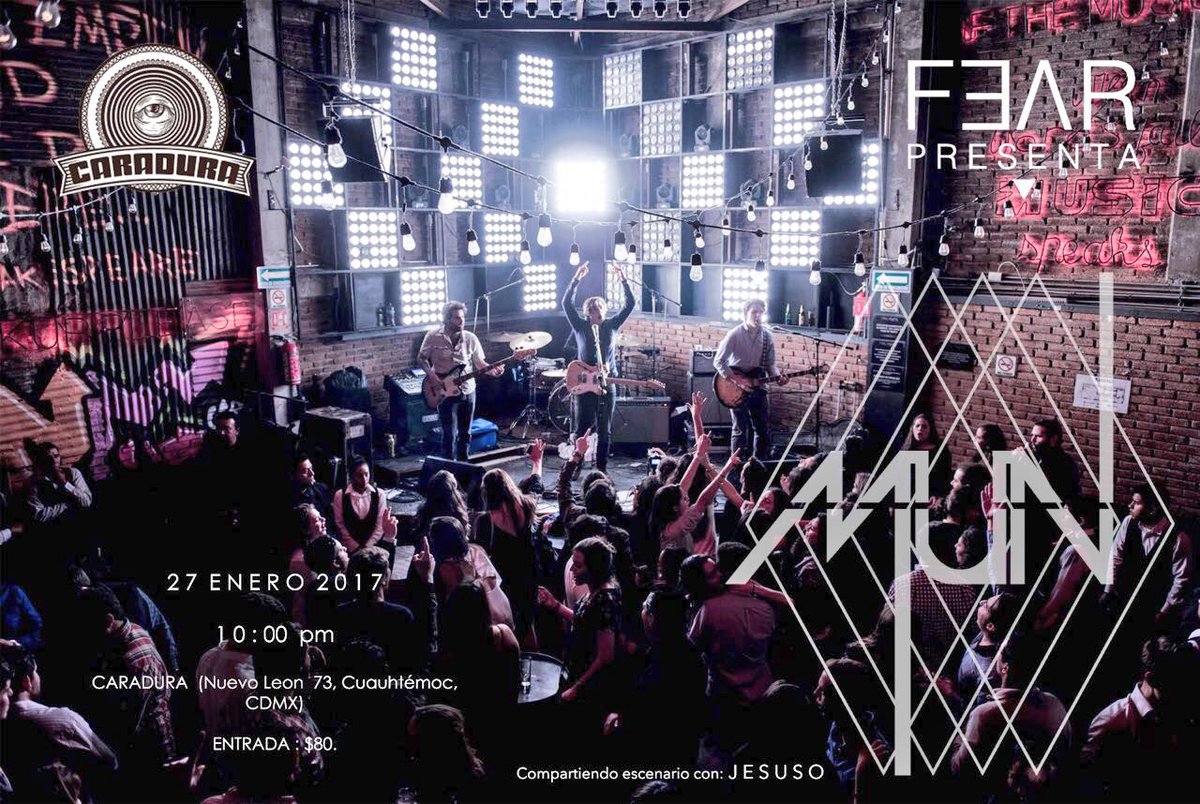 MUN_MX's tweet photo. ¡NUEVA FECHA!

Nos vemos éste Viernes 27 de Enero en @caraduramx para empezar con todo el 2017.

COVER: $80
Cita: 10pm https://t.co/LAXILlUbBE