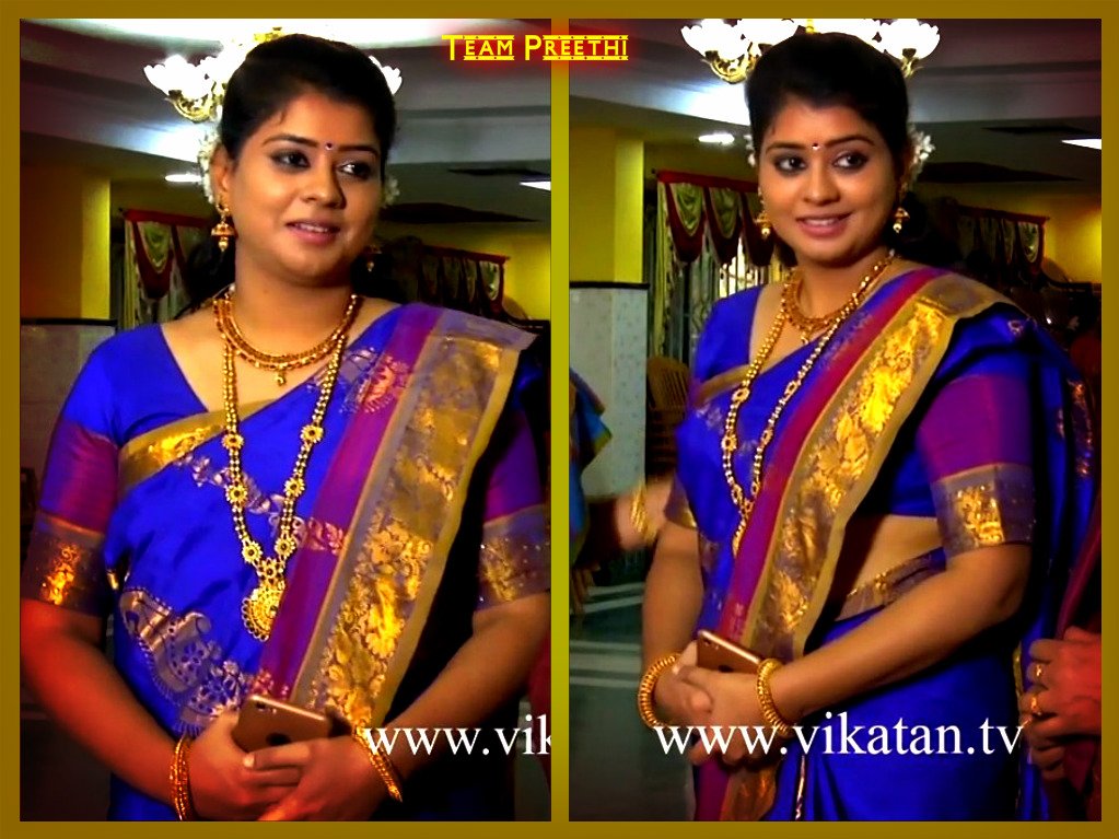 TeamPreethi's tweet photo. Gorgeous @preethikumar_91 #priyamanavale episode 609 #vikatan https://t.co/J9vCvaRRHo