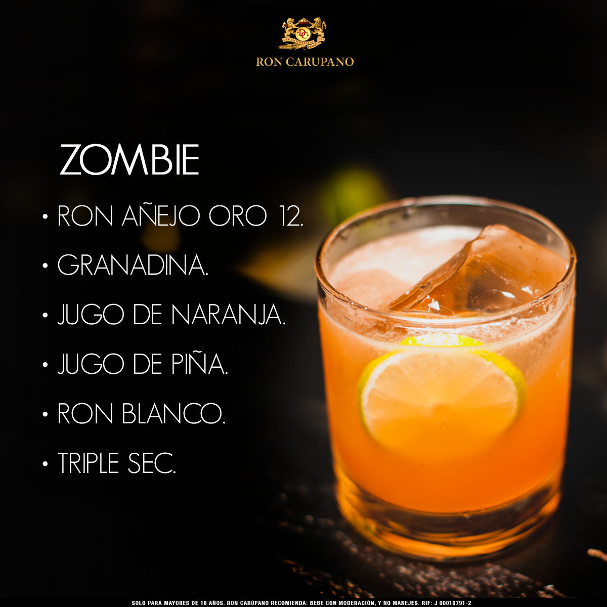 RonCarupano's tweet photo. ¡Si te gusta el #Ron, el #Zombie seguro será tu #cocktail favorito! #Ronbinado https://t.co/F2RgvxuSCr