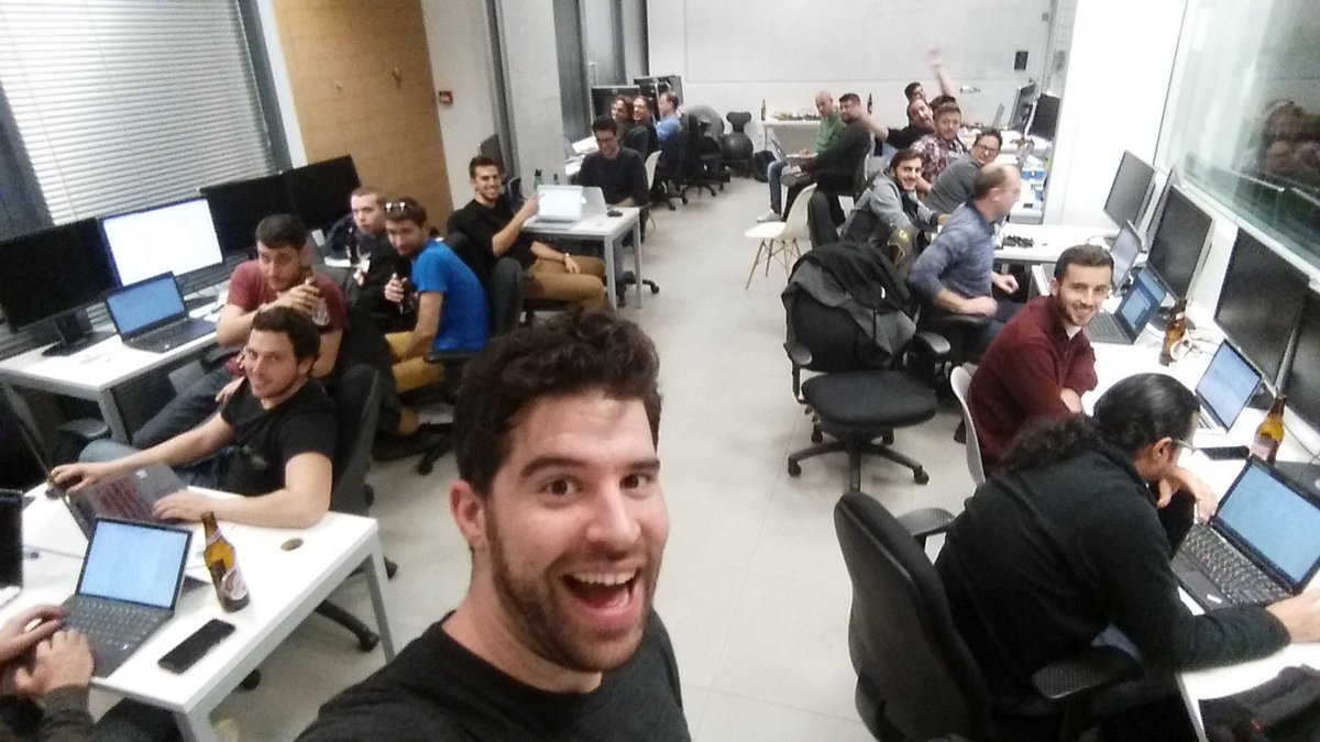 shai_reznik's tweet photo. Giving back to open-source w/ great group of ppl! - @amitzur #angularcli #mobx #ngMaterial @mozilla & more projects #goodnessSquad #jsIsrael https://t.co/rH0COp3MNU