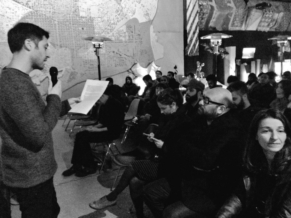 IAAC's tweet photo. Aldo Sollazzo welcoming @IAAC #MatiasDelCampo lecturing about the Ontological Catastrophe of Messy but Precise Aesthetics. #IAACLectures https://t.co/MXTbln15bU