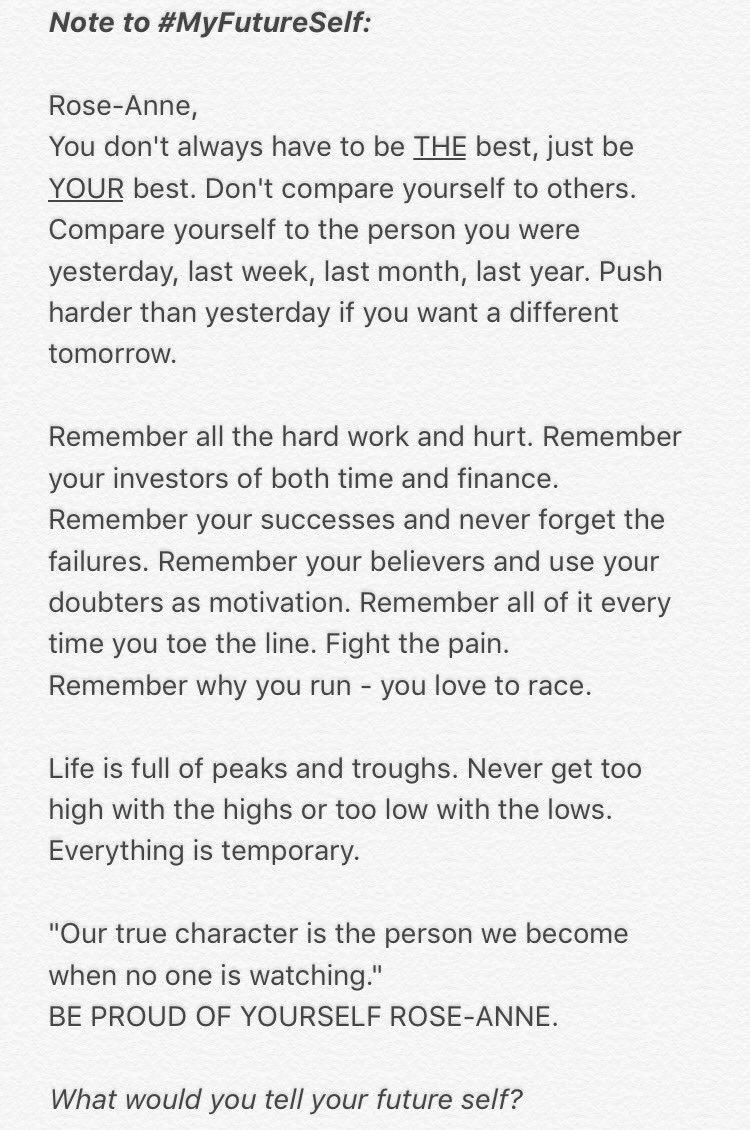 RAG800m's tweet photo. Note to #MyFutureSelf
What would you tell your future self??
#TeamNB #alwaysinbeta #inspire #advice #whywesweat https://t.co/WU9SwUBeYz