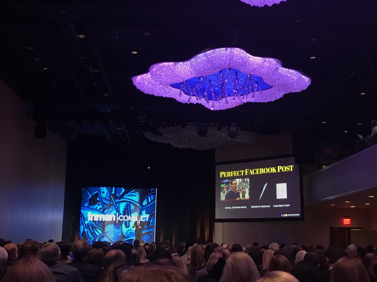 HomeScribeC's tweet photo. Michael Meier favors longer Facebook posts. Interesting &amp; the opposite of what we often hear... but we like it! Fits the platform. #ICNY https://t.co/AN7oHA5iQw