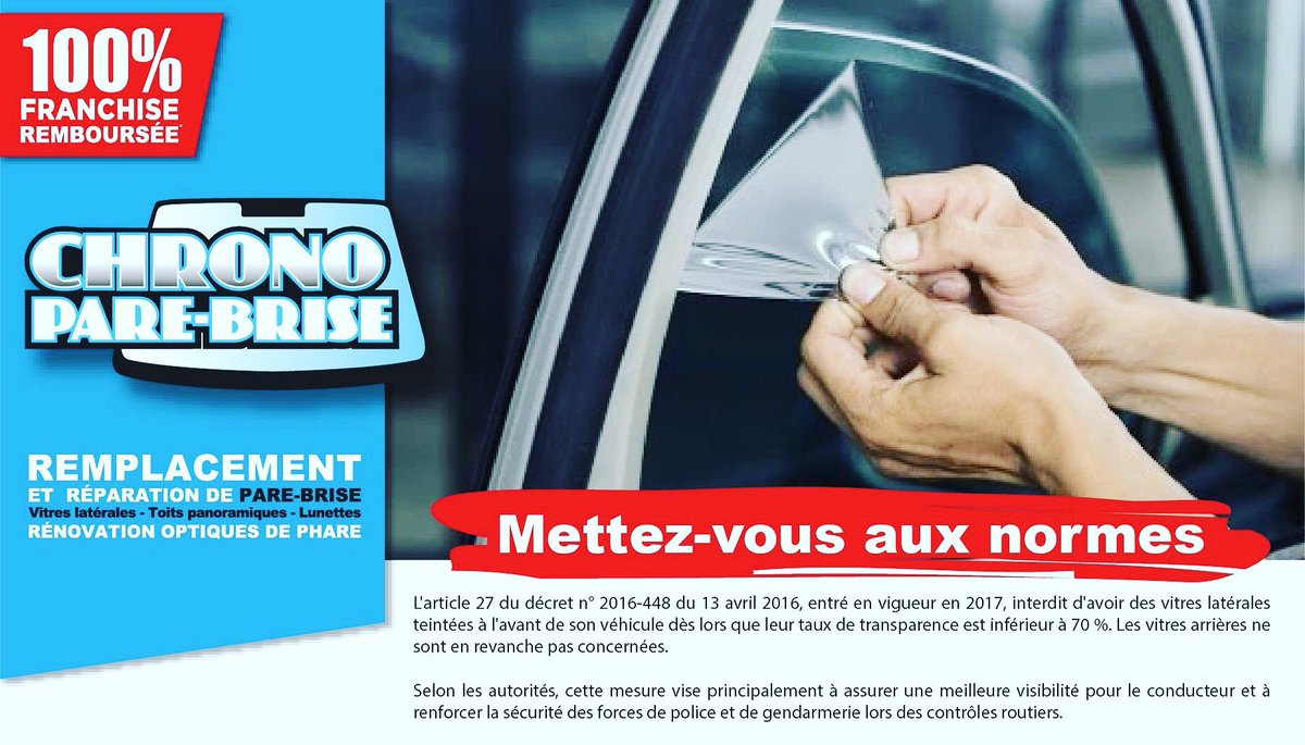 chronoparebrise's tweet photo. Loi vitres teintées , mettez vous vite aux normes , depuis le 1er janvier vous risquez 135€ d'amende et 3 points sur votre permis !! https://t.co/cjR7Fzvg0F