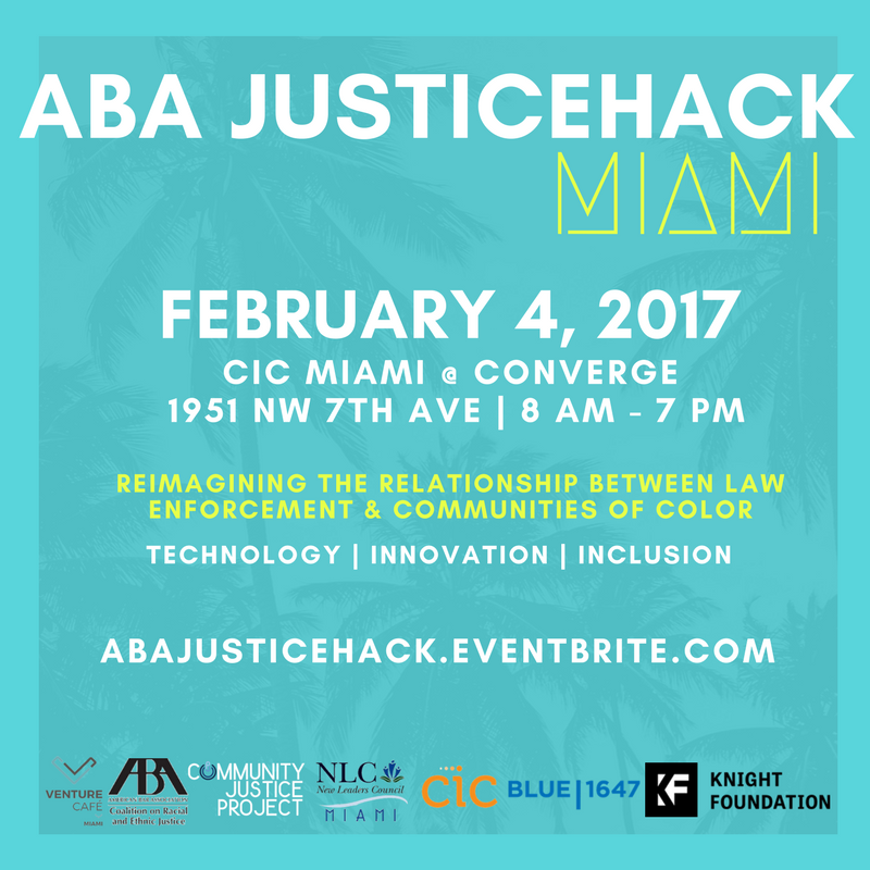 ABACOREJ's tweet photo. #ABAMidyear #JusticeHack #Miami Register here: https://t.co/Oz9qGmkqBv https://t.co/JHHqOOPXzf