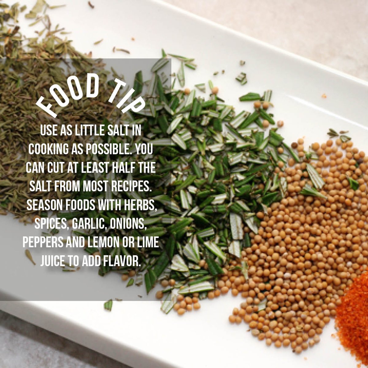 GreenHillsStJoe's tweet photo. Use herbs instead of salt when cooking. https://t.co/ASfZRTrW1X