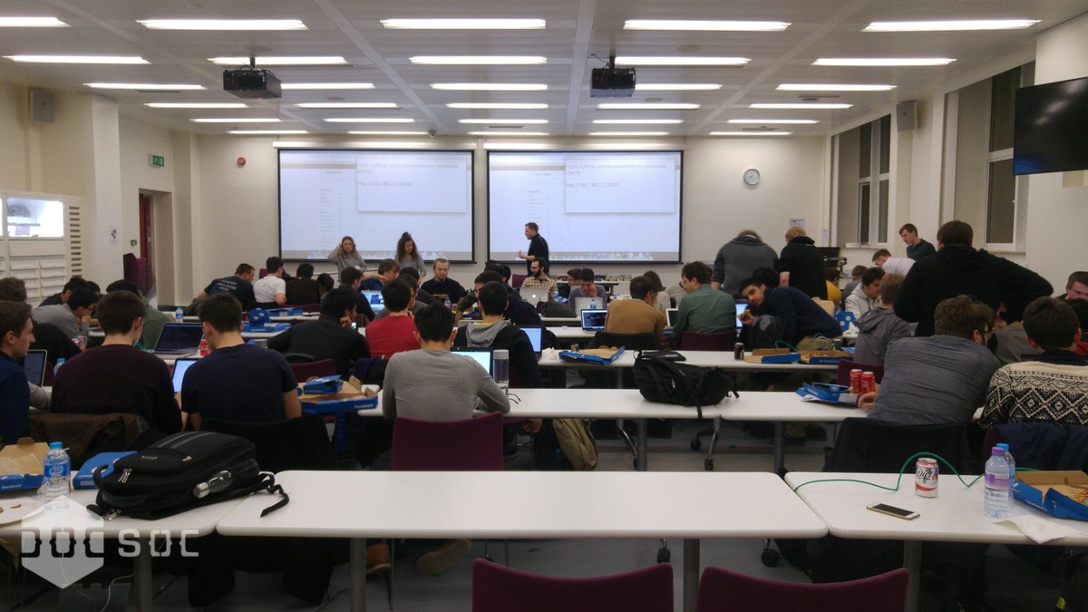 ICDoCSoc's tweet photo. 75 hackers. Lots of pizza. Extreme Startup Against Palantir. @PalantirTech https://t.co/ed7IB18fNq