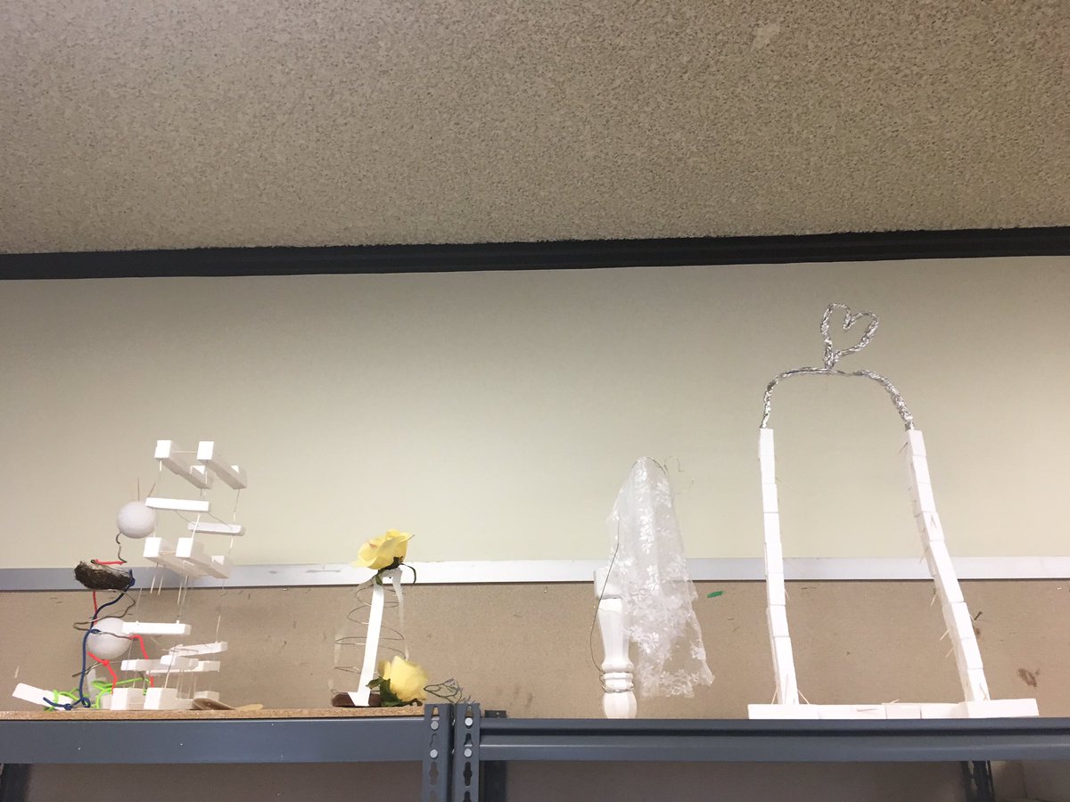 DJArnoldTX's tweet photo. New semester Day 1 sculpture challenge using 2-3 materials 17" 20mins @ArtsPillarEHS ArtsPillarEHS @EHSHouston #msbrock https://t.co/xjRrOKGHdZ