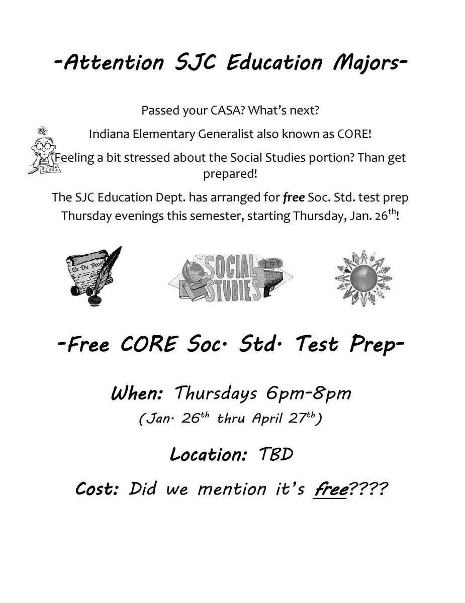 SJCEducation's tweet photo. ATTENTION STUDENTS:
Important Licensure testing information below... Great Opportunity! You do NOT want to miss this!! https://t.co/iFAe5VioKl