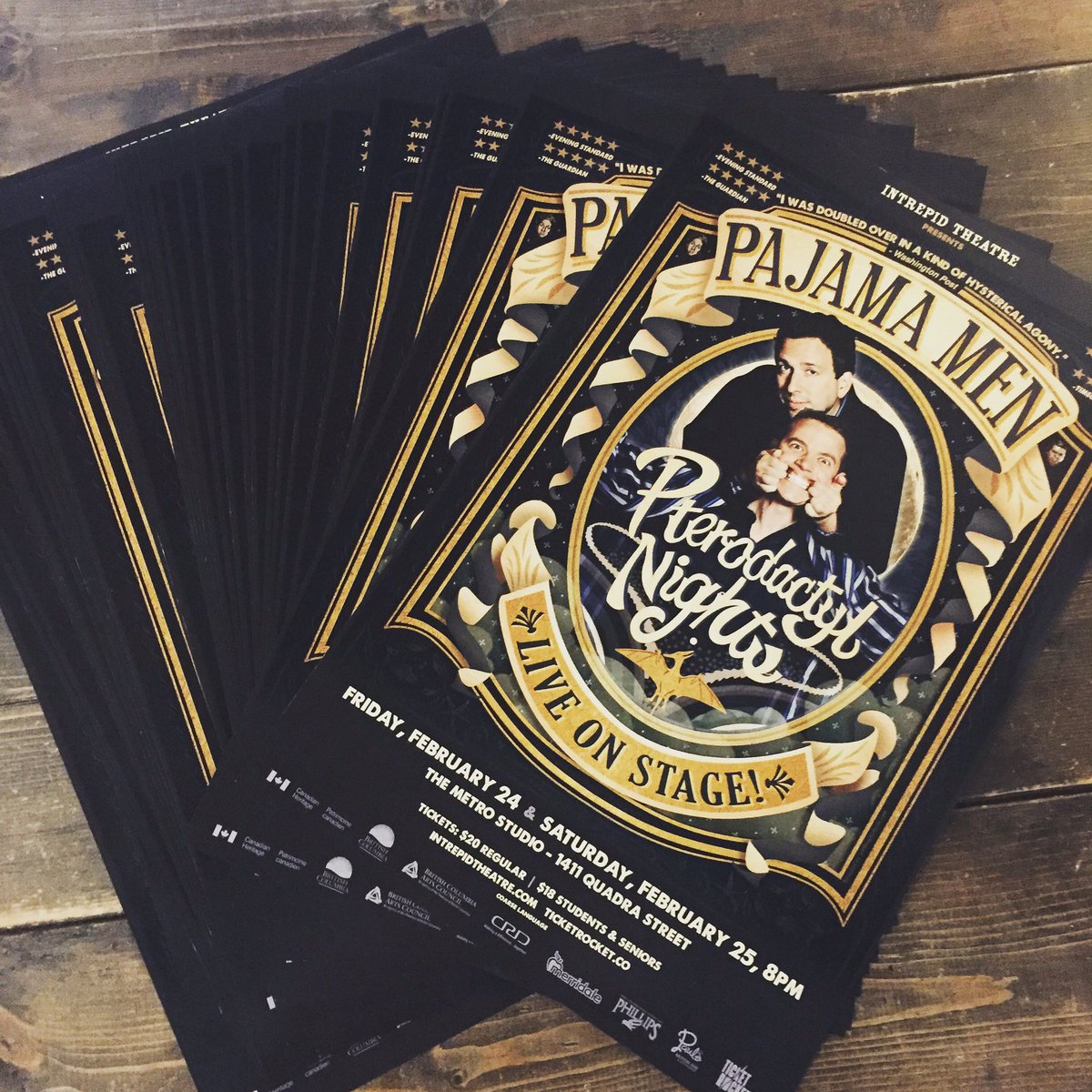 <a href="/PajamaMen/">Pajama Men</a> #pterodactylnights posters are hitting the town. See these sketch superstars Feb 24&amp;25 <a href="/Metro_Studio/">Metro Studio</a> tickets 👉<a href="/TicketRocket/">Ticket Rocket</a> #yyj