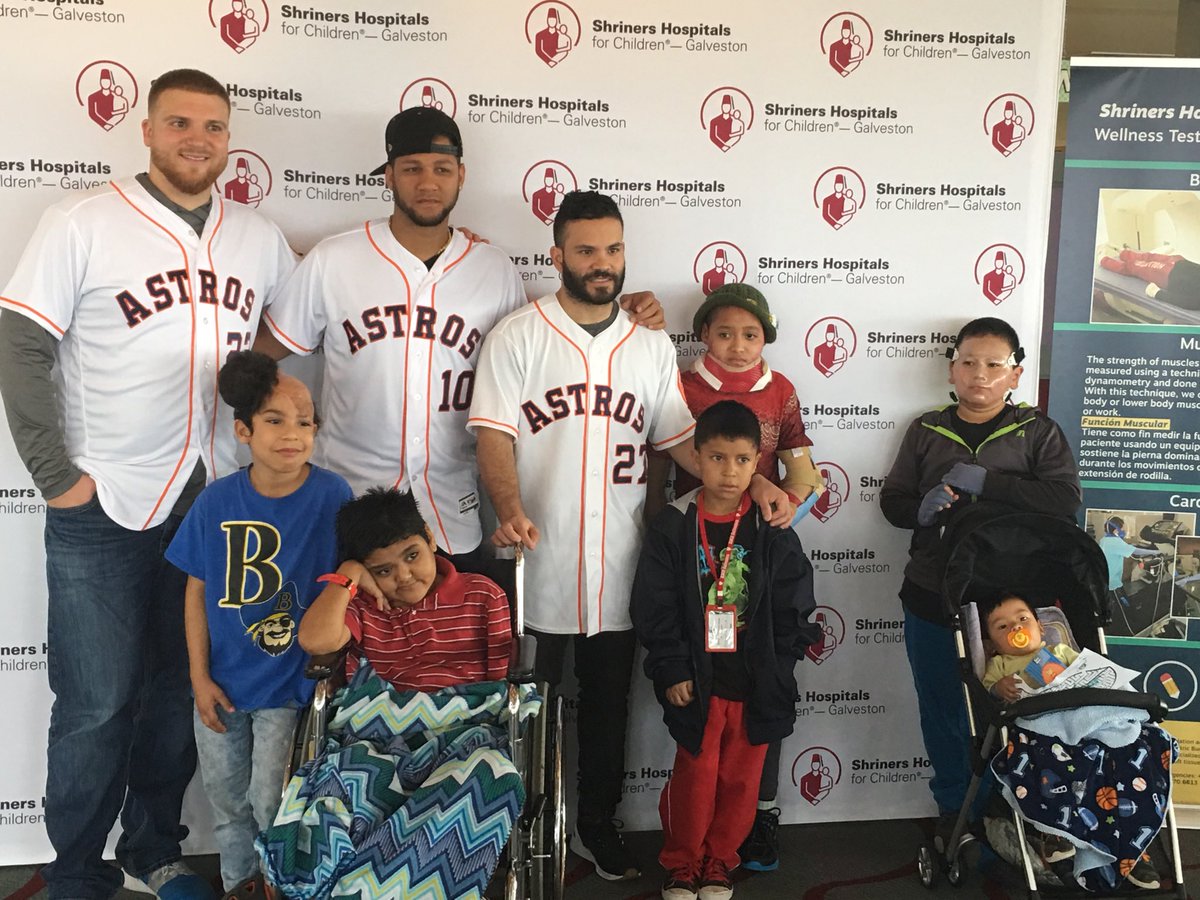 X 上的Mark Berman：「AJ Reed, Yuli Gurriel and @JoseAltuve27 with patients at  The Shriners Hospitals for Children in Galveston,part of the #Astros annual  Caravan  / X