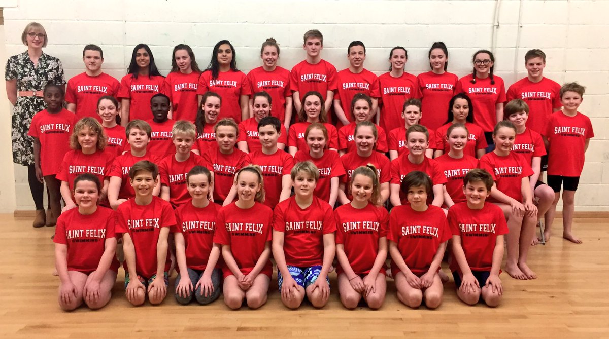 Stfelixswimming's tweet image. The 2017 County Qualifiers looking smart in their new t-shirts! Racing starts Saturday. Thanks @BlackOlive_Deli #teamstfelix