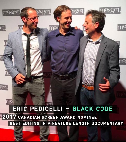 blackcodefilm's tweet photo. Congratulations to our editor Eric Pedicelli on his #CanadianScreenAwards nomination! @TheCdnAcademy #blackcodefilm https://t.co/6PTqhSkynS