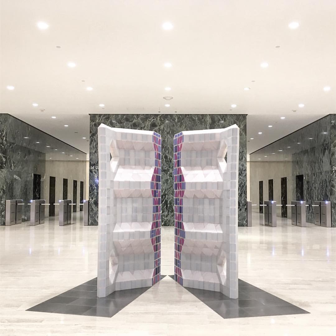 UC Irvine students' Marching Cubes project on display.  A bot farm of 30 Simples printed this.  Read more at ow.ly/YOD230869MY