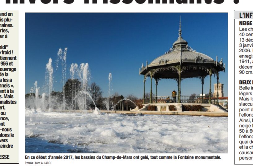 A lire aujourd'hui dans <a href="/LeDL26et07/">Le Dauphiné Libéré Drôme et Ardèche</a> un superbe article sur le #froid. Fière d y trouver mes #photos de <a href="/VilledeValence/">Valence</a> #Drome