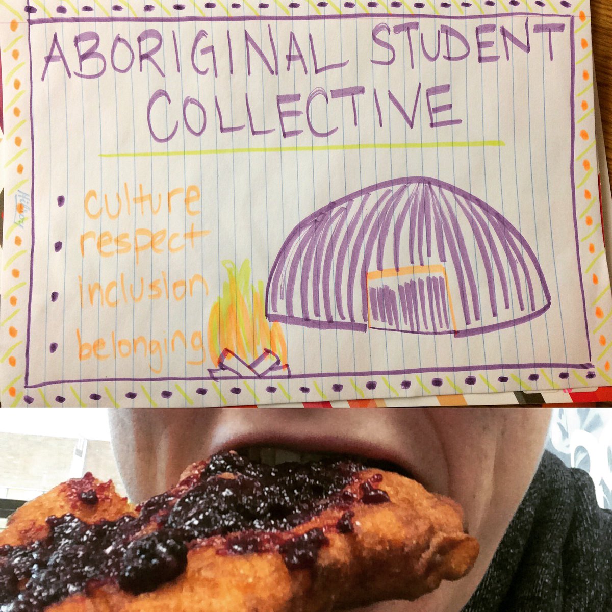 So much fun in the Aboriginal Student Lounge today! #tomorrowispizzaday #itsasweatlodge #letsgettogether #freecoffee #yesthatsbannock