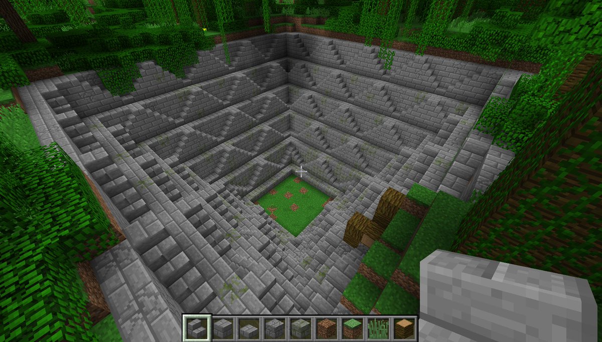 Minecraftで階段井戸っぽい遺跡を作っています Twitter