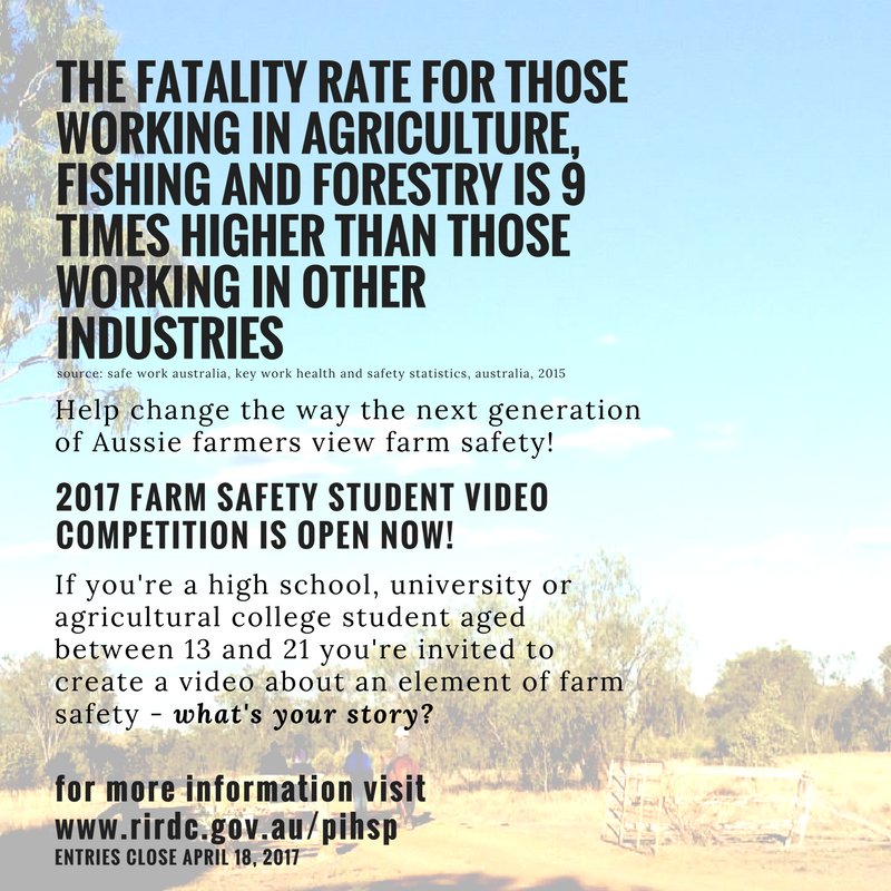 RIRDC's tweet photo. Did you know? The fatality rate of #ag, #fishing & #forestry workers is the highest in Aus. Let’s change the stats https://t.co/2Xb1mJV1R6 https://t.co/OwIH9tyBpp