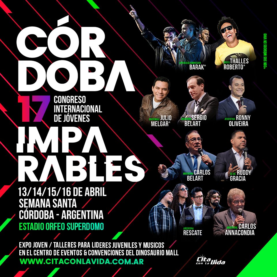 eyccristianos's tweet photo. 🇦🇷Congreso #Imparables #Córdoba2017 #Argentina | 13 al 16 Abril 2017 en @OrfeoSuperdomo
by @congresojovenes
Info ► https://t.co/v1knr339wZ https://t.co/H8xB1OlKdd