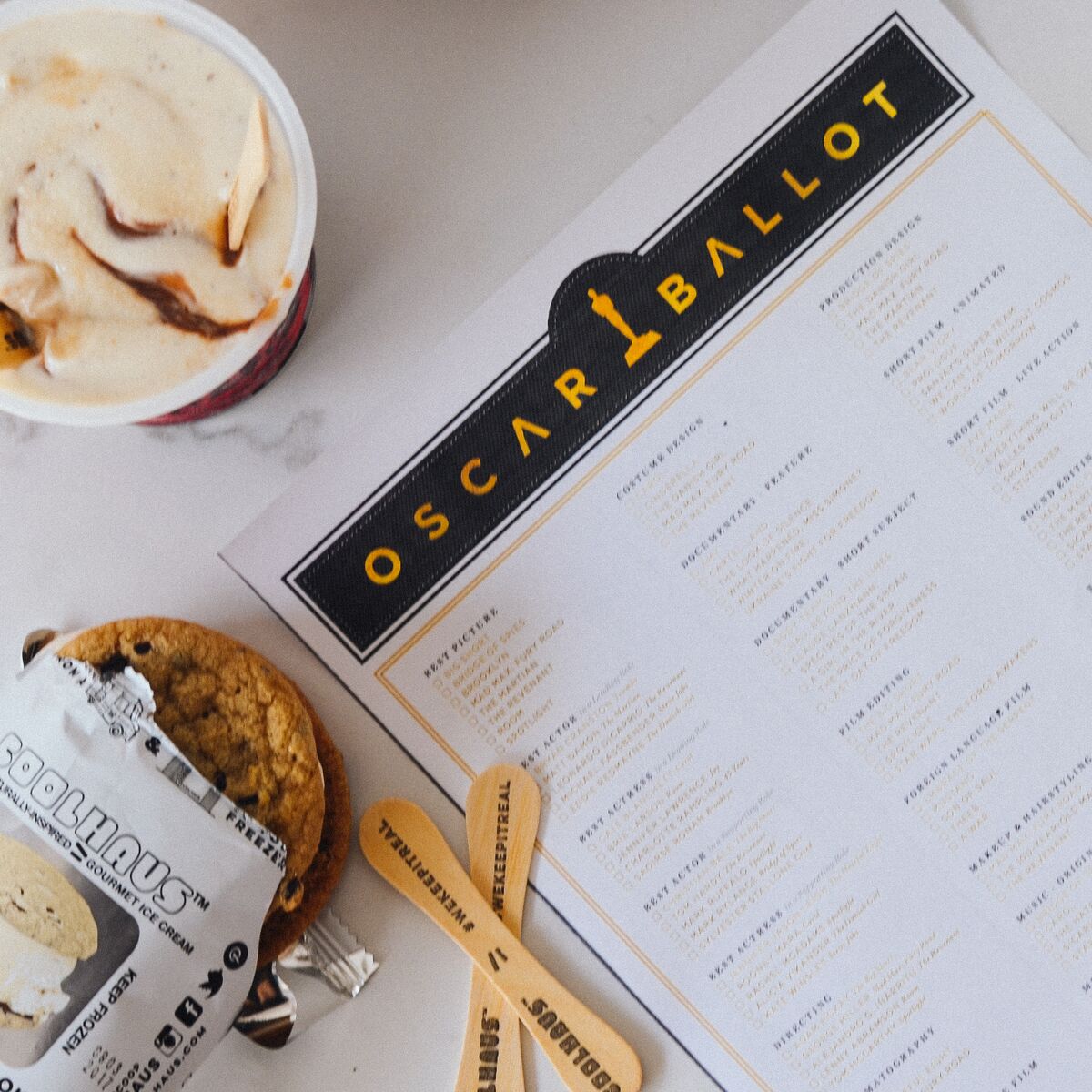 What are you most excited about for the #Oscars?? We'll be happy to watch the show next month with a COOLHAUS pint in our hand! 😋