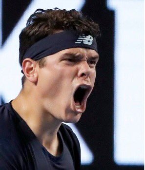 Mychasiw's tweet photo. "I believe." #Raonic #AusOpen https://t.co/ncNxZPP7zw