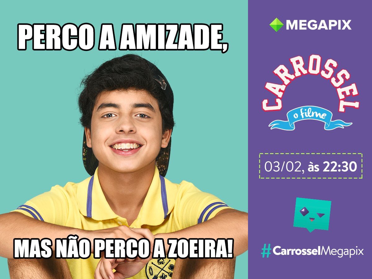 Galeraa , dia 03/02 vai estreiar Carrossel O filme no <a href="/megapix/">Megapix</a> !! Quero ver todo mundo assistindo e subindo a #CarrosselMegapix !!! 🤘🏻🎠