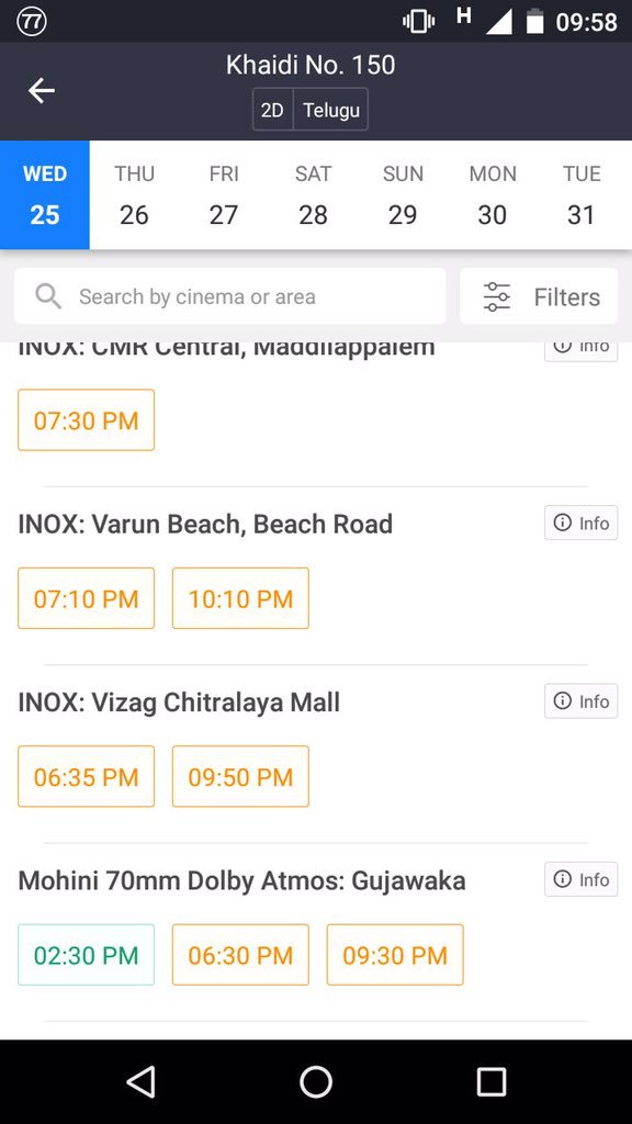 Yevadu_'s tweet photo. Vizag Today and Tomorrow Booking Status #KhaidiNo150 #BossIsBack https://t.co/OFpMNIi8fu