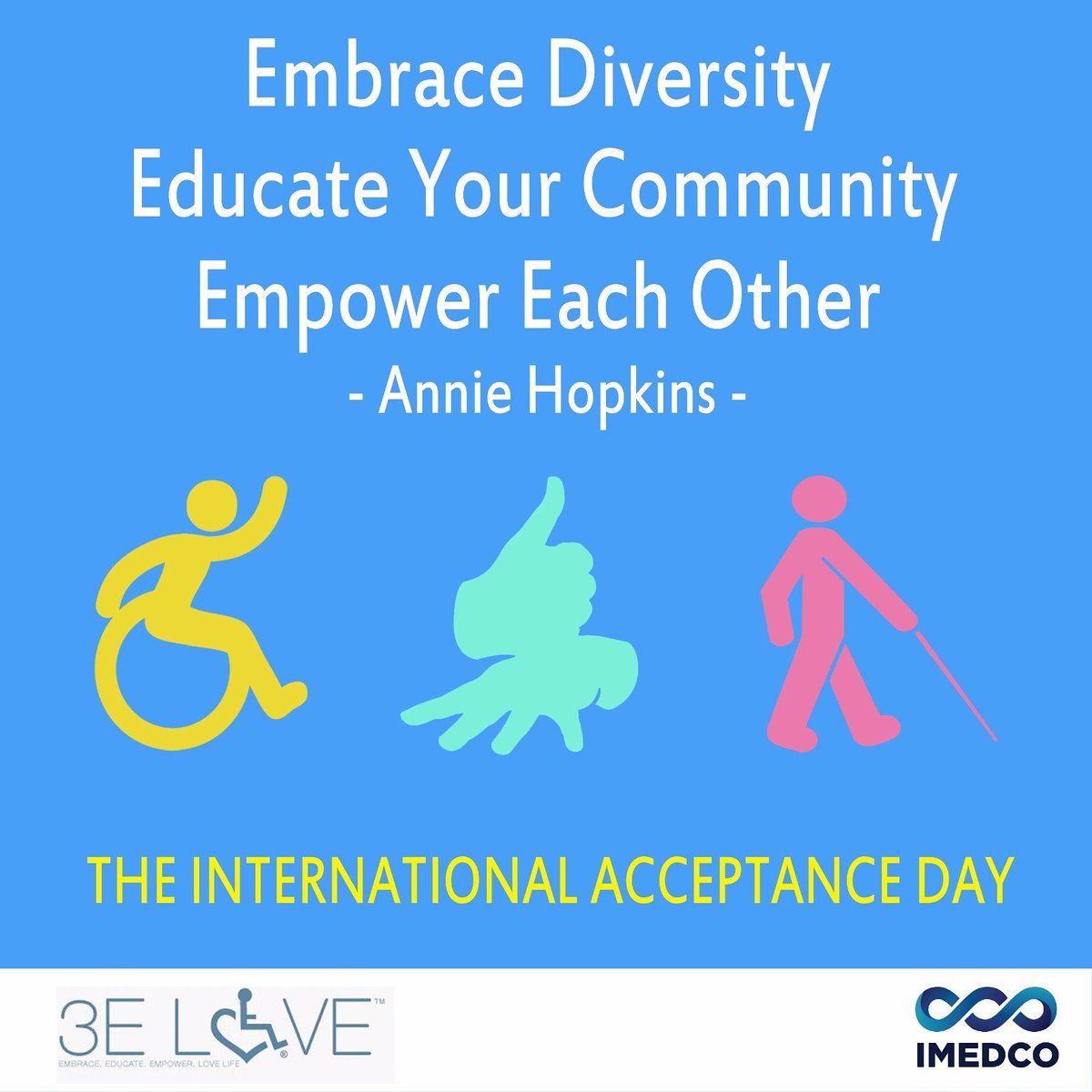 ImedcoHealth's tweet photo. Happy International Acceptance Day!
What does acceptance look like in your life?
#dayofacceptance #stopdiscrimination #3elove #respect #love https://t.co/Ny7sk519FY