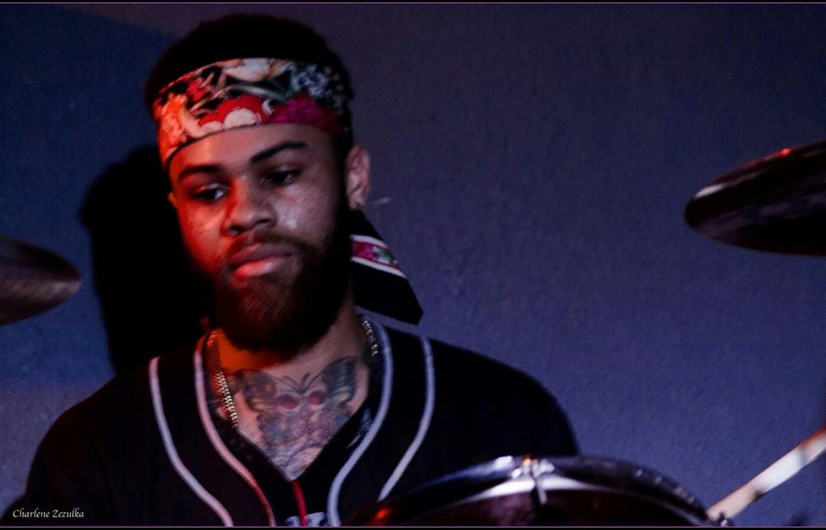 DevilWarning's tweet image. Devin at the NAMM You All To Hell Tour. #thedevilswarning #drums #drummer #music #musician #concert #tour #beard #tattoos #piercings #band