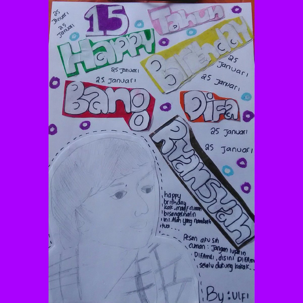 ulfitariaK's tweet photo. @difaryansyah happy birthday kak panjang umur yah......jangan lupa sm DIFAmili https://t.co/PAtcNzvGts