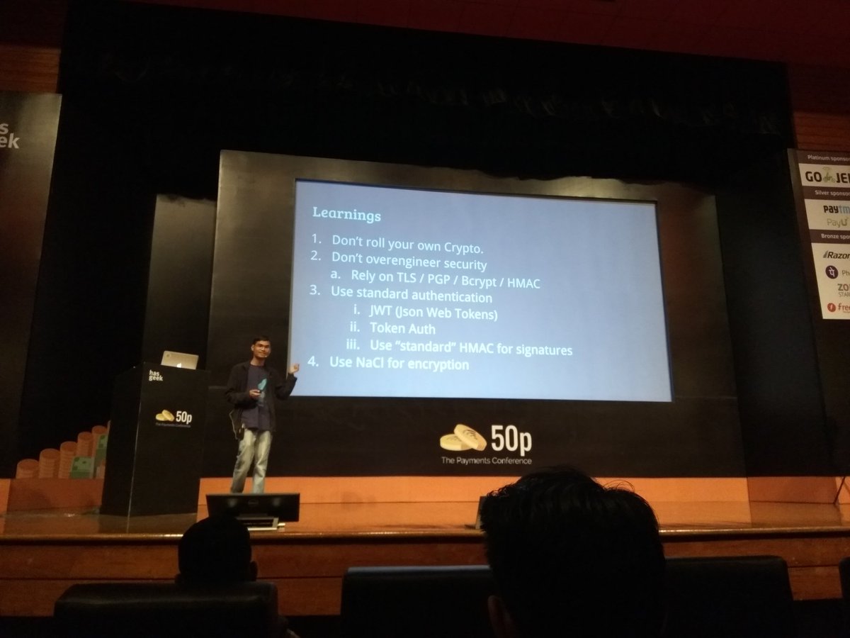 akshay_bhalotia's tweet photo. Learnings from @captn3m0's talk about security in payments (experience from @Razorpay), also in general #50p #AskNemo https://t.co/zN8Eyn6zve