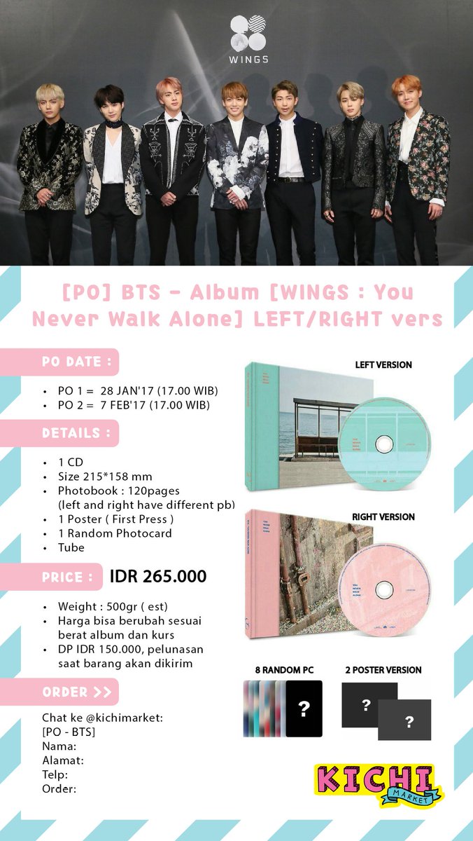 Kichi Market Pre Order Bts Album Wings You Never Walk Alone Left Right Vers Idr 265 000 Detail Please Check Picture T Co Klhmfyhxbn