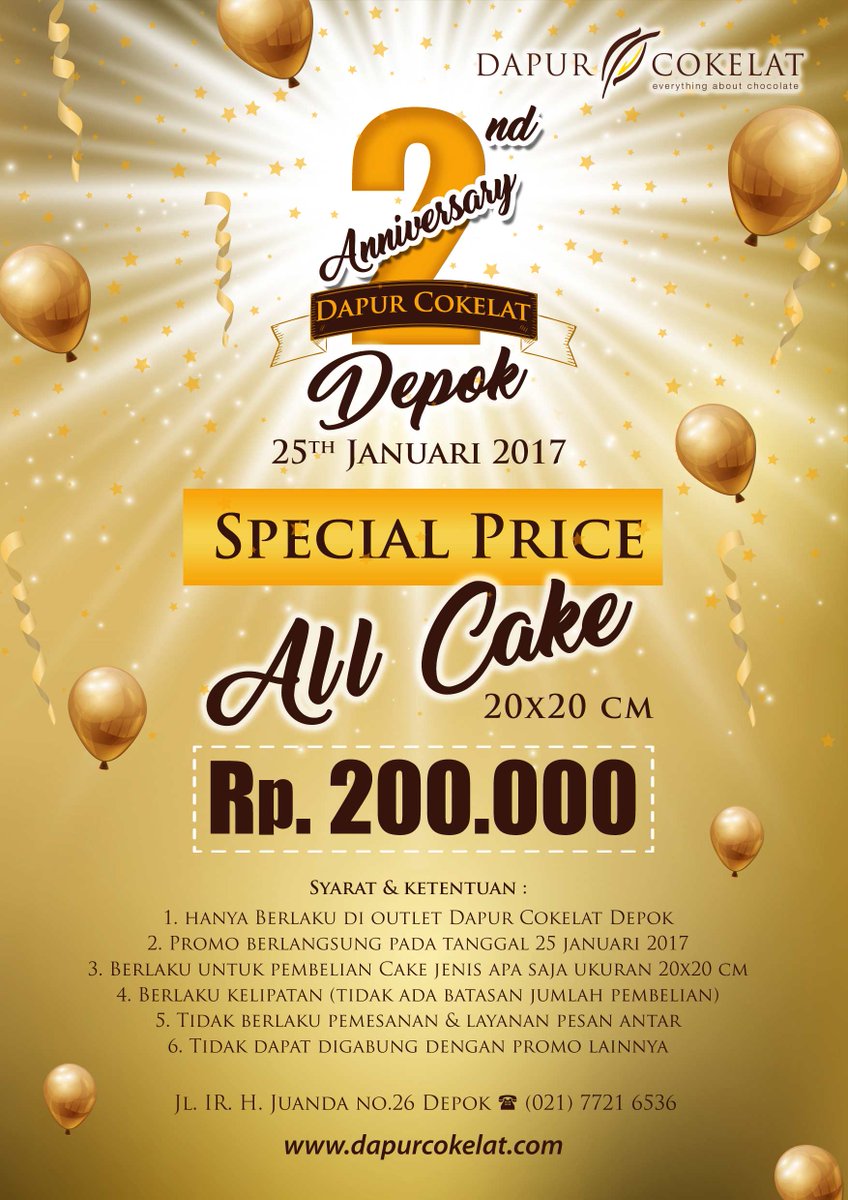 Dapur Cokelat On Twitter Dapur Cokelat Depok 2nd Anniversary
