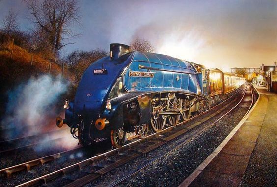 anshanjohn's tweet photo. Train Art. A4 ‘Sir Nigel Gressley’. Artist James Green. GRA. https://t.co/FS3Lcrs0om