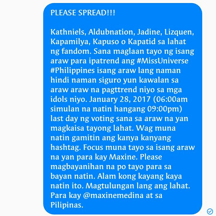rundolphvibes's tweet photo. Spread! @ofctrendsetter @KaDreamersWorld @TATAKLizQuen @JaDine_Addicts @McLisseOFC 

PhilippinesFor MissUniverse
#MissUniverse #Philippines https://t.co/cezSJlhQoT