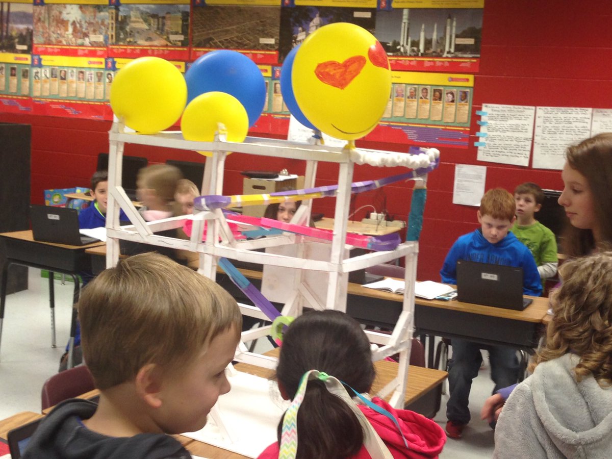 oesindians's tweet photo. 6th graders teaching 4th graders about physics.  Students designed a roller coaster to demonstrate concepts. https://t.co/HFmXlcgmfS