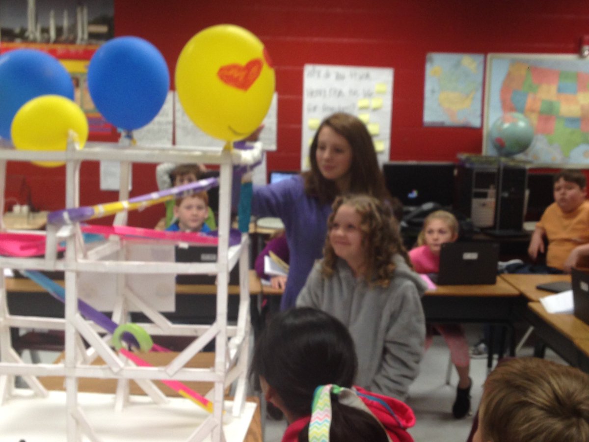 oesindians's tweet photo. 6th graders teaching 4th graders about physics.  Students designed a roller coaster to demonstrate concepts. https://t.co/HFmXlcgmfS