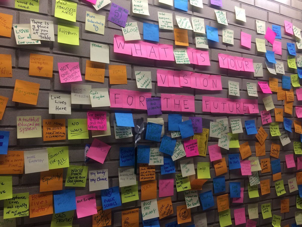 EOTSPhilly's tweet photo. Sticky note intervention in SEPTA concourse asks: “What is your vision for the future?" https://t.co/g4iujCjjH4 #spotted by @cjaramillo https://t.co/0eyyIXHpD7
