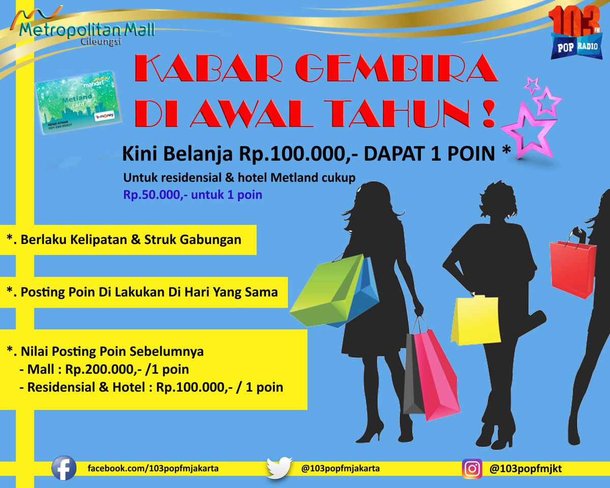 yasika_fm's tweet photo. Segera miliki #MetLandCard & raih kemudahan Berbelanja di #MetropolitanMallCileungsi @MetMalCileungsi https://t.co/rXiXClYTuP